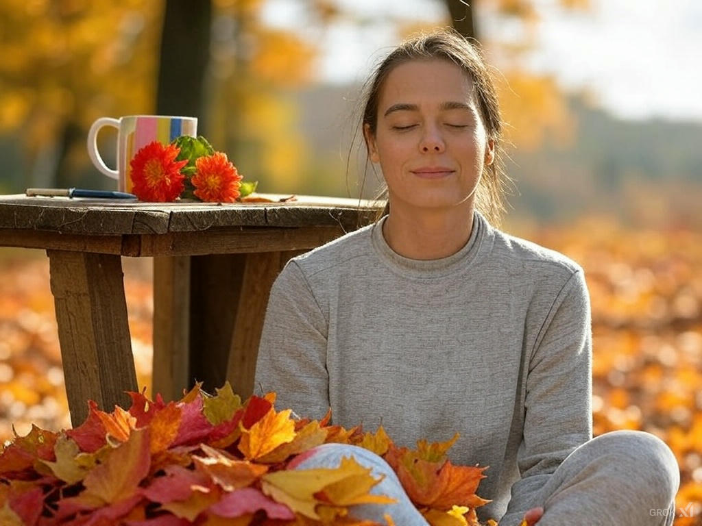 Person breathing in nature